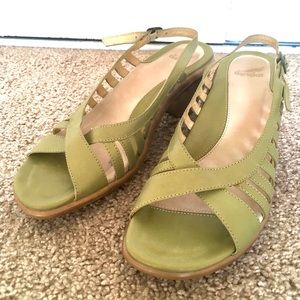 Green Dansko sandals, size 7